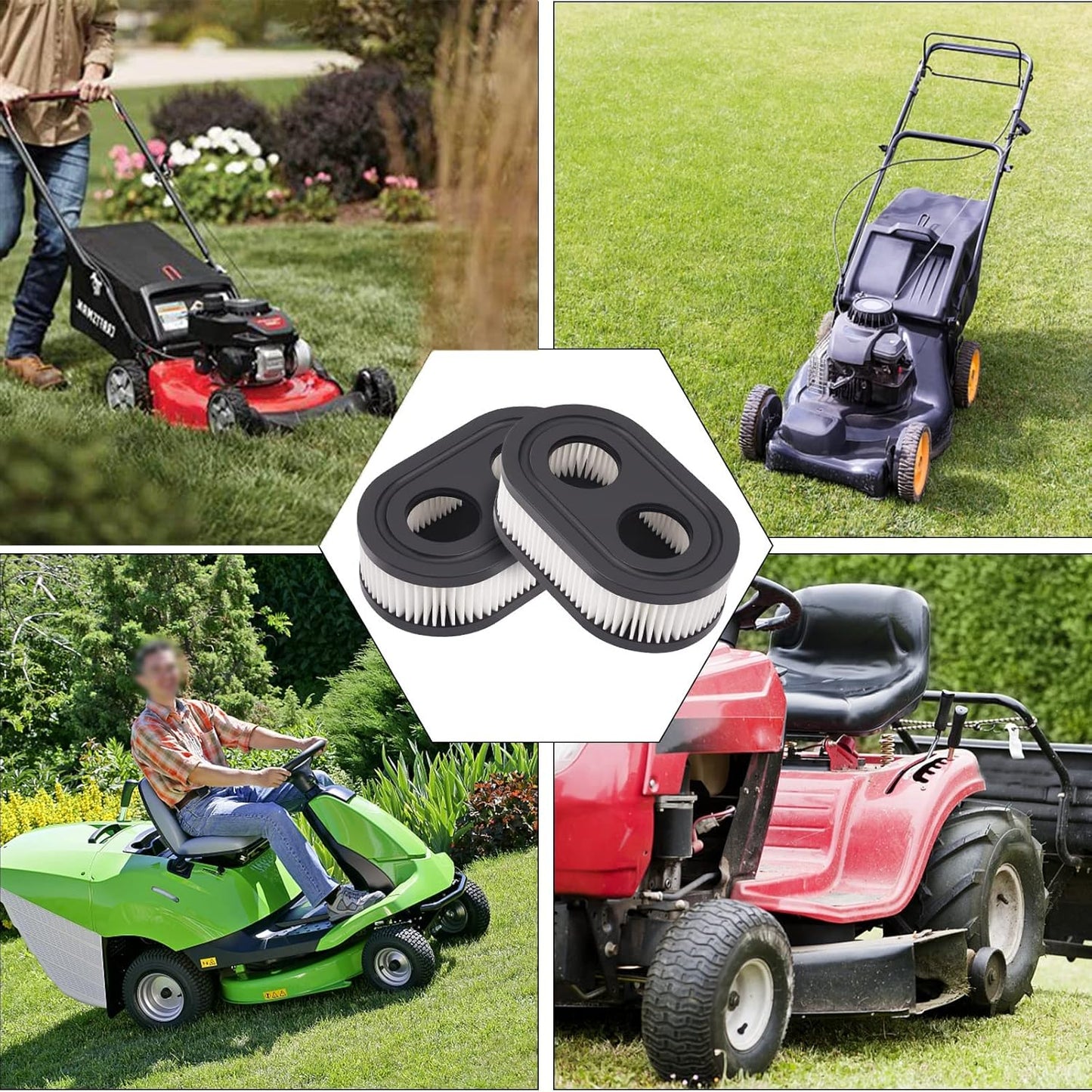 Skiennix Air Filter - High-Performance Replacement for Lawn Mower Engines | 2-Pack
