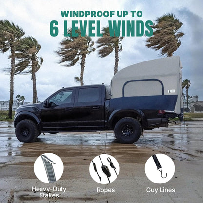 Niphean Truck Bed Tent for Camping 5.5ft-8ft for 2+1 People, 2 Mins Fast Setup Inflatable Pickup Truck Tent, PU 3000mm Waterproof & High-Strength Windproof, Spacious Interior for Multi-Landscape