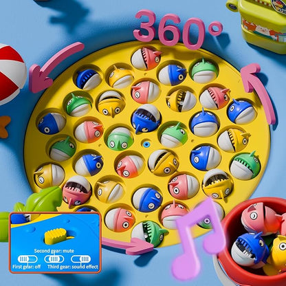 ORANGE OCEAN 70 PCS Magnetic Fishing Table Game for Kids Boys Toddlers Ages 3-5 4-6 Magnetic Fishing Toys with 360° Rotation &amp Sound Birthday Toys Gifts for 3 4 5 6 Year Old Boys Kids 1-8 Playe