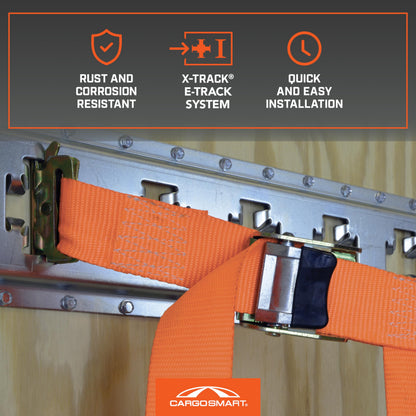 CargoSmart Adjustable Cargo Net — Connects to X-Track and E-Track Systems — 3,600lb Break Strength, 1,200lb Safe Work Load