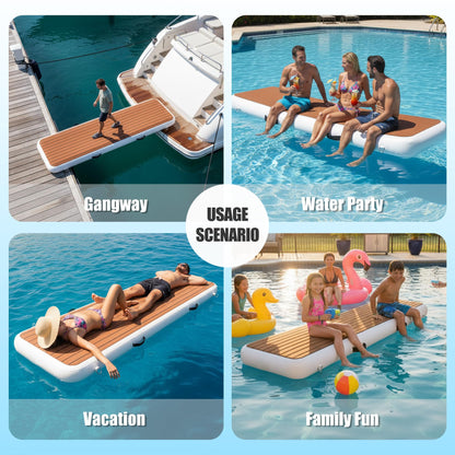 LOSKIA Inflatable Gangway for Yachts & Boats, Extra Width and Durable Dock Gangway with Non-Slip Surface, Portable and Space-Saving Floating Platform Connecting the Yachts and the Docks