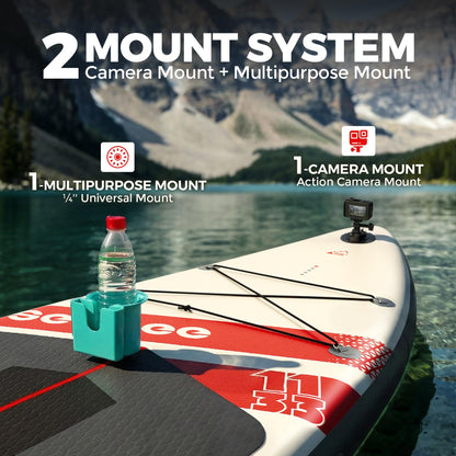 Seaseesup 11ft Inflatable Stand Up Paddle Board for Adults, Lightweight iSUP 33" Wide Stable Design,Anti-Slip EVA Deck, All Accessories Included,Lakes,Rivers,Coastal Paddling (Energy Red)