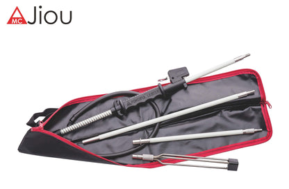 A MC JIOU Fishing Pole Spear Trigger Glass Fiber 5.5' Travel 3 Pieces Hawaiian Sling with 3 Prong Tip and Bag
