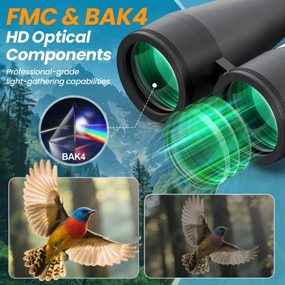 20x80 Binoculars for Adults High Powered - Aurosports 80mm Large Aperture Binocular with Clear Low Light Vision - Long Range Binoculars for Bird Watching Stargazing Hunting Outdoor