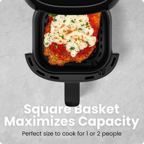 CHEFMAN 2 Qt Mini Air Fryer - Digital Compact Design with Nonstick Basket & Timer | Quick Meals in Black