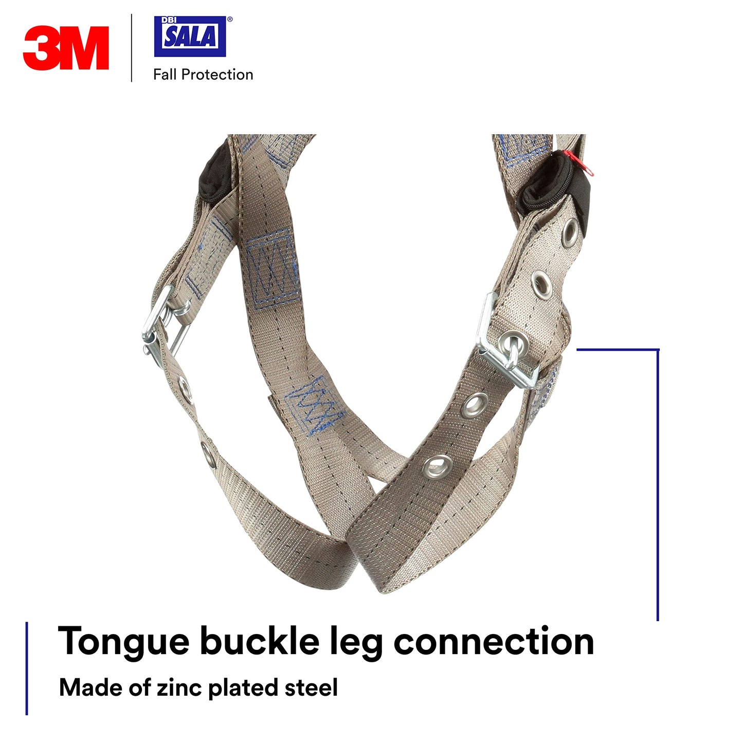3M DBI-SALA ExoFit X100 Comfort Vest Safety Harness Fall Protection, OSHA, ANSI, General Purpose, 1 D-Ring, Tongue Buckle Leg Strap, Pass-through Chest Buckle, Zinc Plated Steel, 1401004, 2X