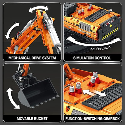 Reobrix RC Excavator Building SetAPP Remote Control Excavator Model with MotorTruck Construction Setss for Adults 22003Vehicle Building Blocks Engineering Gifts 1106 PCS