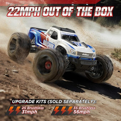 UDIRC Fast RC Cars for Adults Upgradable 56 MPH Heavy Duty RC Truck 4X4 Off Road All Terrain 2.4Ghz RTR 1:16 Remote Control Car Monster Truck with 2 Rechargeable Batteries for Beginners and Boys