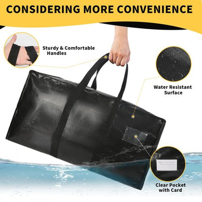Heavy Duty Extra Large Moving Bags,58 Gallon Jumbo Packing Bags,Huge Moving Storage Bags with Strong Zippers & Carrying Handles,Reusable Big Moving Storage Bags for College Dorm Travel 2Pack