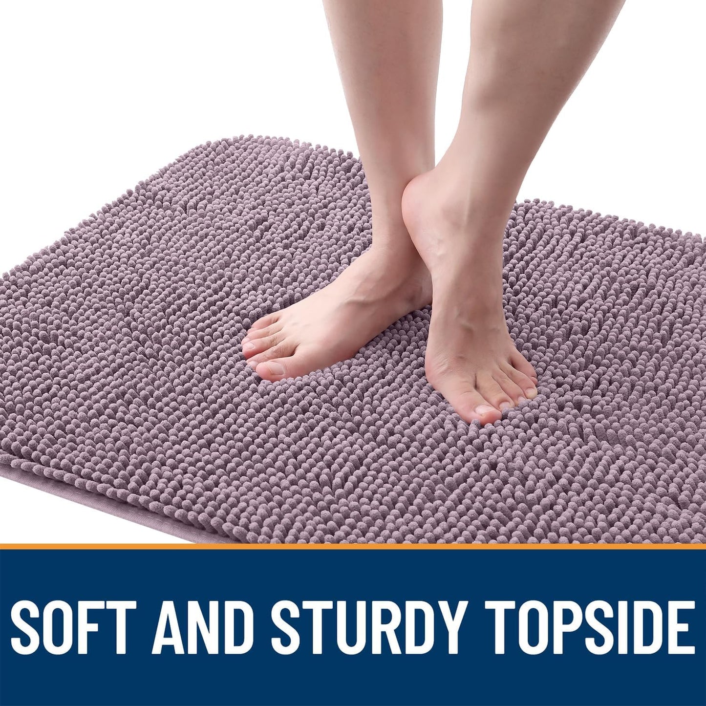 OLANLY Dog Door Mat - Absorbent Non-Slip Chenille Mat for Muddy Paws | 59x20 Deep Plum Color