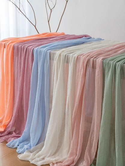 Keketoarrange Pink Mothers Day Cheesecloth Table Runner Spring Boho Rustic Gauze 120 inch 10FT Cheese Cloth Runner for Wedding Baby Shower Bridal Birthday Tea Party Home Decorations