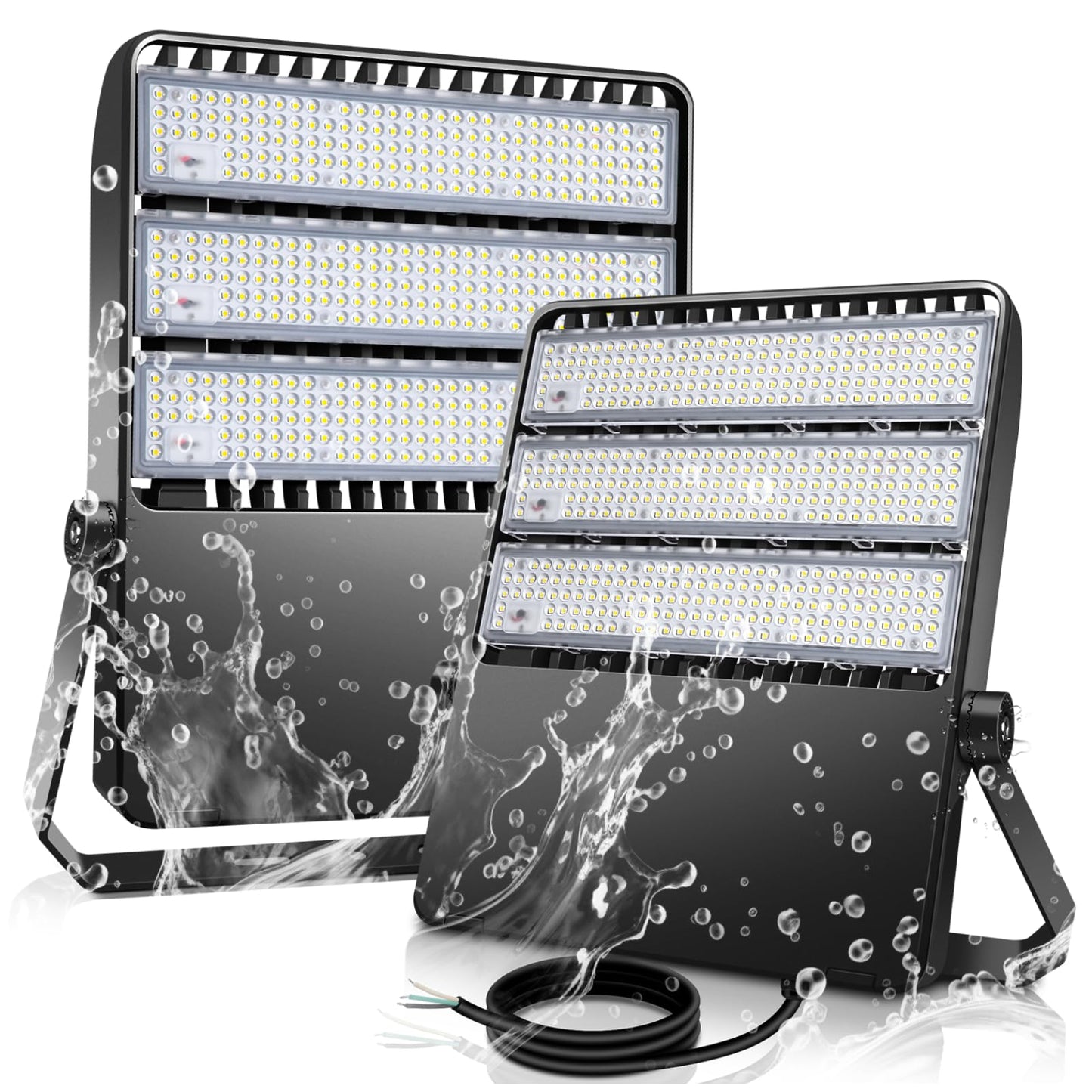 Tomourd 2 Pack 58000LM LED Stadium Light 360W, Ultra-Bright Outdoor Flood Light Fixture with Adjustable Trunnion Bracket, 5000K IP65 Waterproof Commercial Lighting for Field Arena Parking Lot