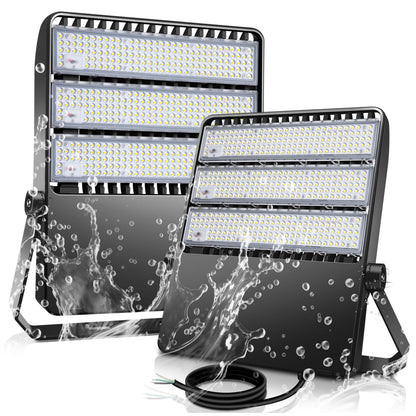 Tomourd 2 Pack 58000LM LED Stadium Light 360W, Ultra-Bright Outdoor Flood Light Fixture with Adjustable Trunnion Bracket, 5000K IP65 Waterproof Commercial Lighting for Field Arena Parking Lot