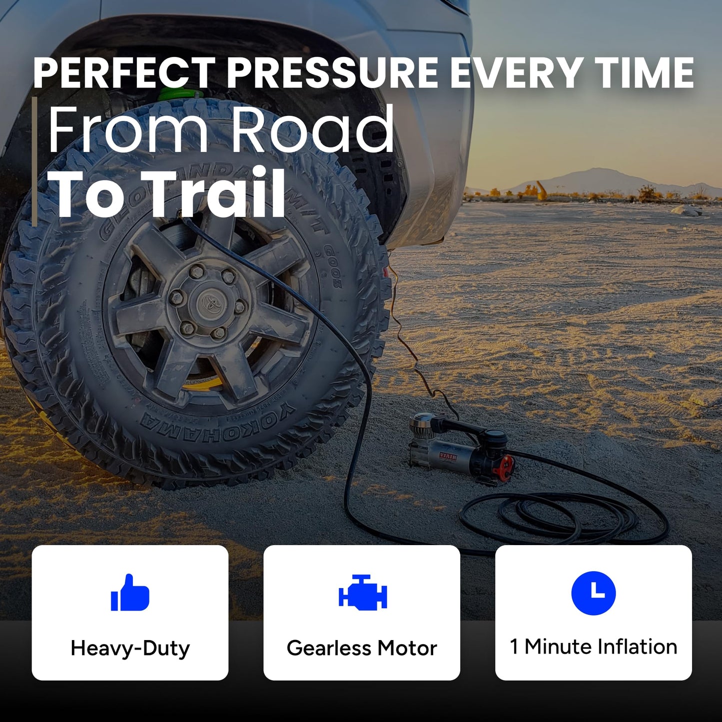 VIAIR Digital EVC88P - Portable Air Compressor Tire Inflator for Car, Truck, SUV & RV | Preset Automatic Shut Off Feature | 12V Heavy Duty On/Off Road Tire Pump Air Compressor 120 PSI