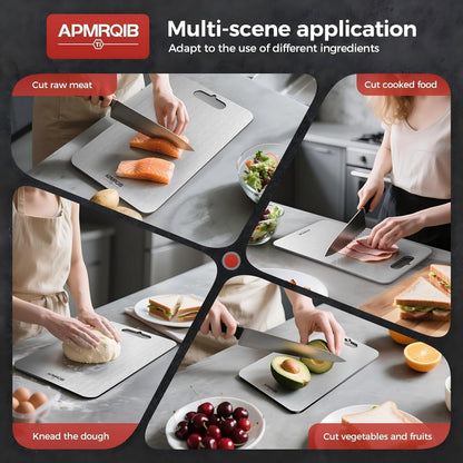 Titanium Cutting Board Set by Titan | 100% Pure Non-Toxic Double-Sided Boards | Ideal for Meat & Charcuterie (3 Pack)