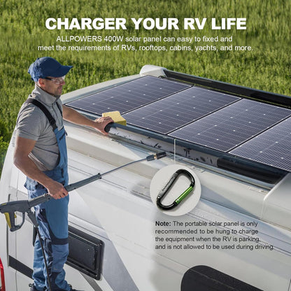 ALLPOWERS SP037 400W Portable Solar Panel, 23% Efficient IP66 Waterproof Foldable for RV Camping Home & 12V Systems, Compact Power Solution