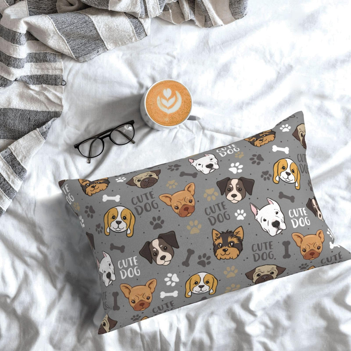 Pillow Cases Pillow Covers Standard Size Cute Dog Pillow case Pillow Protector, Soft,with Zipper Pillow case 20"x30"