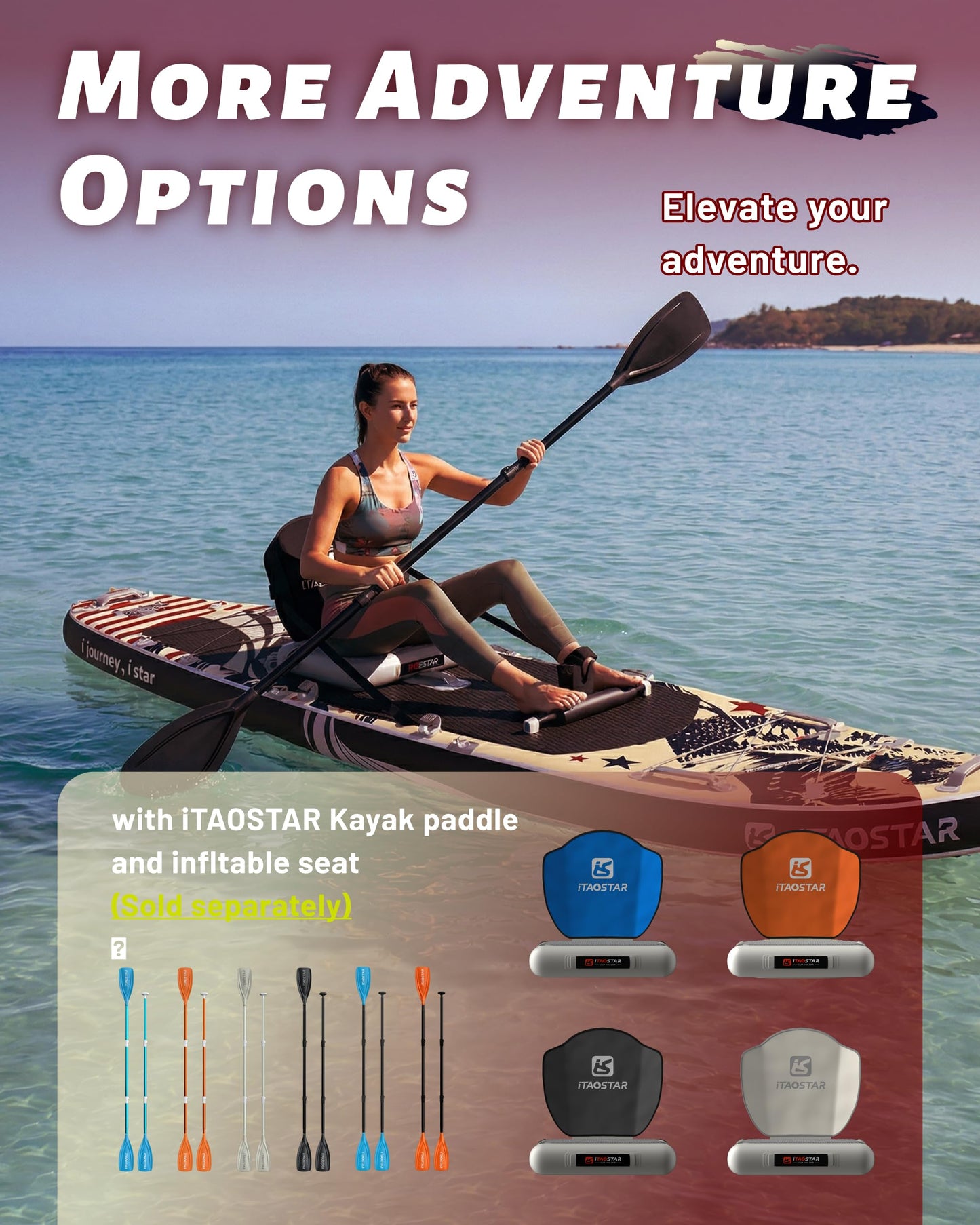 iTAOSTAR N26A 35" Extra Wide Inflatable Stand Up Paddle Board - The Ultimate Stable Inflatable SUP Board for Yoga & Fishing, Full Kit Included
