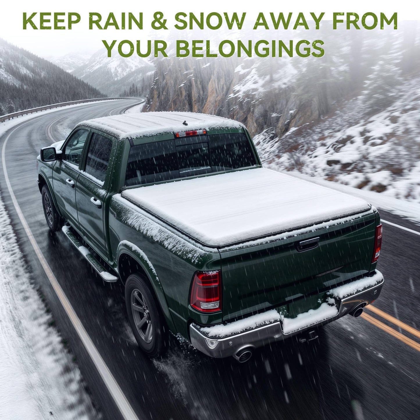 AUTOSAVER88 Low-Profile Hard Tri Fold Truck Bed Tonneau Cover Fit for Jeep Gladiator JT 2020 2021 2022 2023 2024 2025 2026 with 5ft Bed with Trail Rail System