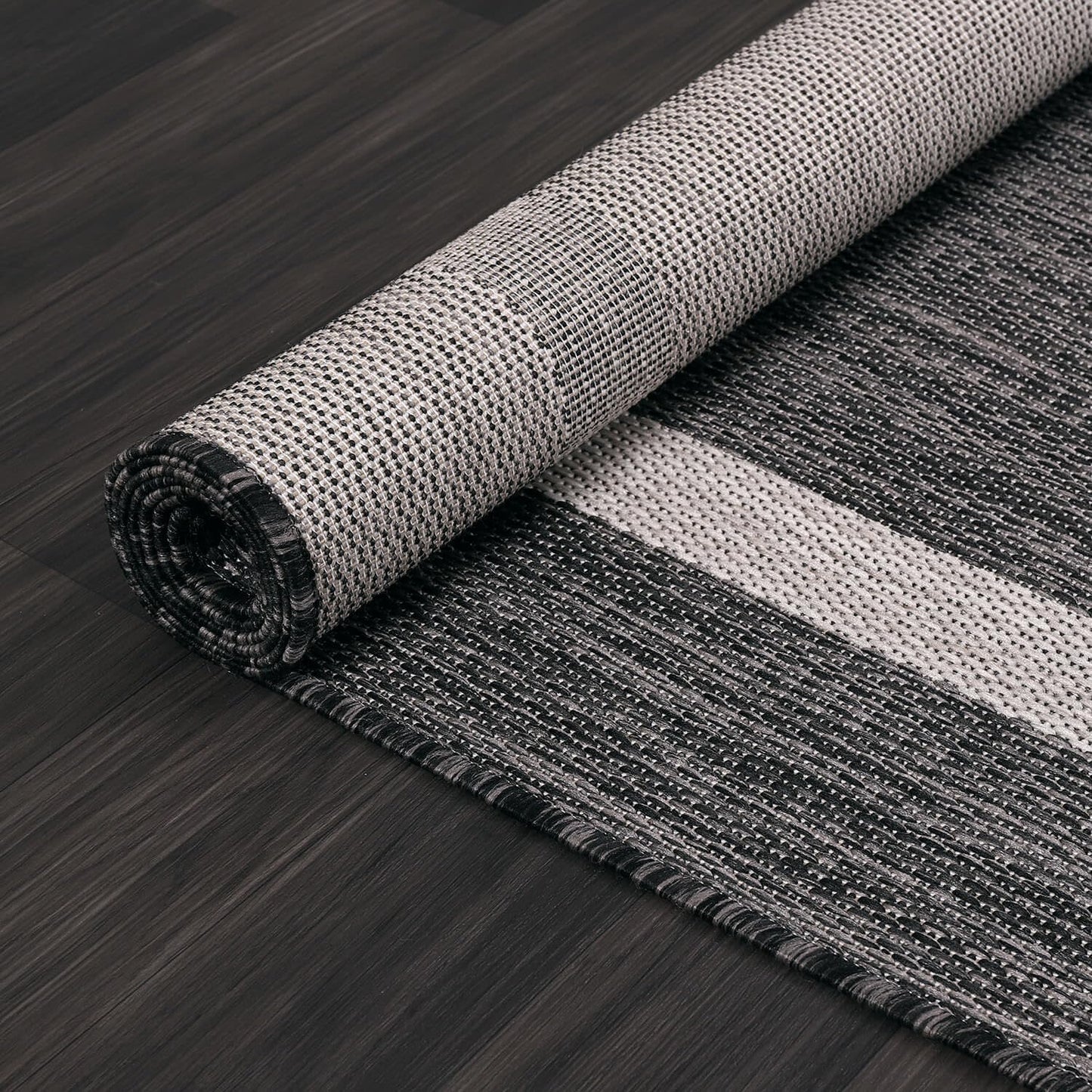 Luul Home Bordered Outdoor Rug 9x12 Washable Outside Carpet for Indoor Patio Porch Waterproof Easy Cleaning Non Shedding Area Rugs Gray 9 x 12