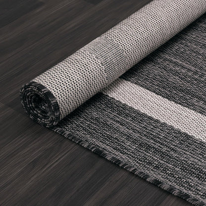 Luul Home Bordered Outdoor Rug 9x12 Washable Outside Carpet for Indoor Patio Porch Waterproof Easy Cleaning Non Shedding Area Rugs Gray 9 x 12