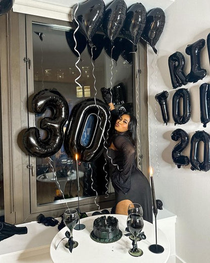 Black Number 10 Balloon 40 Inch, 10th Birthday Party Decorations for Children, Giant 10 Foil Balloon for Party Supplies