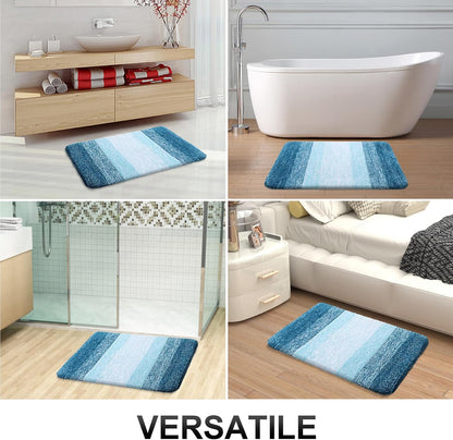 OLANLY Bathroom Runner Rug - Extra Soft Microfiber Mat with Rubber Backing | Quick Dry, Washable, 70x24 in Peacock Blue
