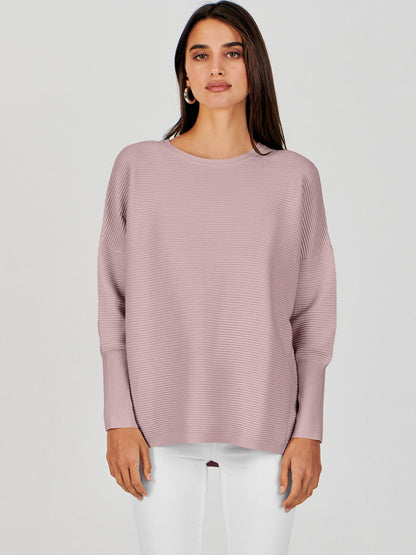 ANRABESS Womens Oversized Batwing Long Sleeve Ribbed Knit Sweaters 2025 Fall Outfits