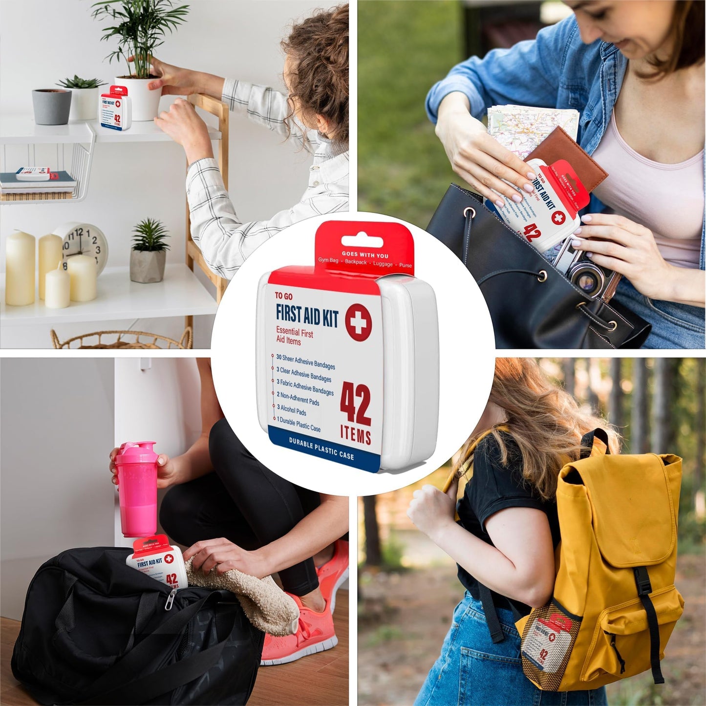 DecorRack 4200 Piece First Aid Kit, 100 Individual Boxes of 42 Items Each, First Aid Kits for Minor Cuts, Scrapes, Travel, Car, Home, Work, Field Trips or Camping (4200pcs, 100 Pack)