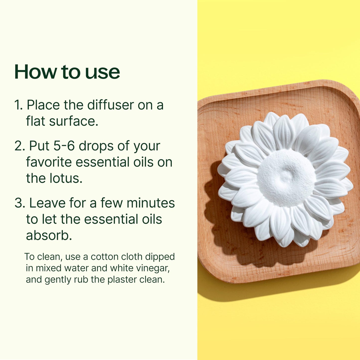 Plant Therapy Passive Lotus Flower Aromatherapy Diffuser - A Chic and Natural Home, Office, and Travel Essential Oil Diffuser