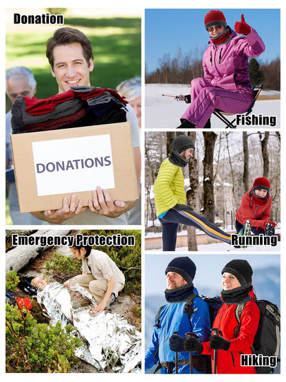 Jamntower 288 Pcs Homeless Care Package Supplies Bulk Winter Hygiene Kit Emergency Blankets Beanies Hat Scarf Glove Sock Organza Bag (4 Colors)