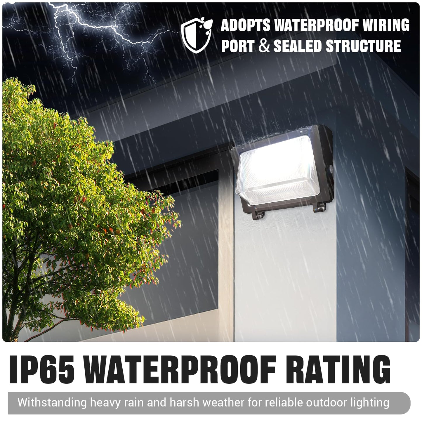 SLAclite 150W LED Wall Pack with Photocell Dusk to Dawn 5000K Waterproof Commercial Outdoor Light Fixture 22500lm 120-277V Equivalent,Energy Save Flood Lights for Building,Yard,Warehouse,Garage-4pack