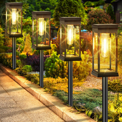 BesLowe Upgraded Solar Pathway Lights Outdoor, 12-Pack Large LED Solar Light Outdoor Waterproof, Super Bright Outside Lights for Yard, Sun-Powered Landscape Lighting for Garden Walkway, Warm White