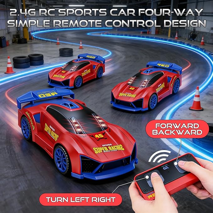 3 IN 1 Remote Control Car with Infrared Gun 1: 24 Parent-Child Drift RC Car 2.4GHz Stunt Toys with Shooting Game 2 Rechargeable Charge Battery Birthday Gifts for Kids Boys Girls Age 6-12 (Red)