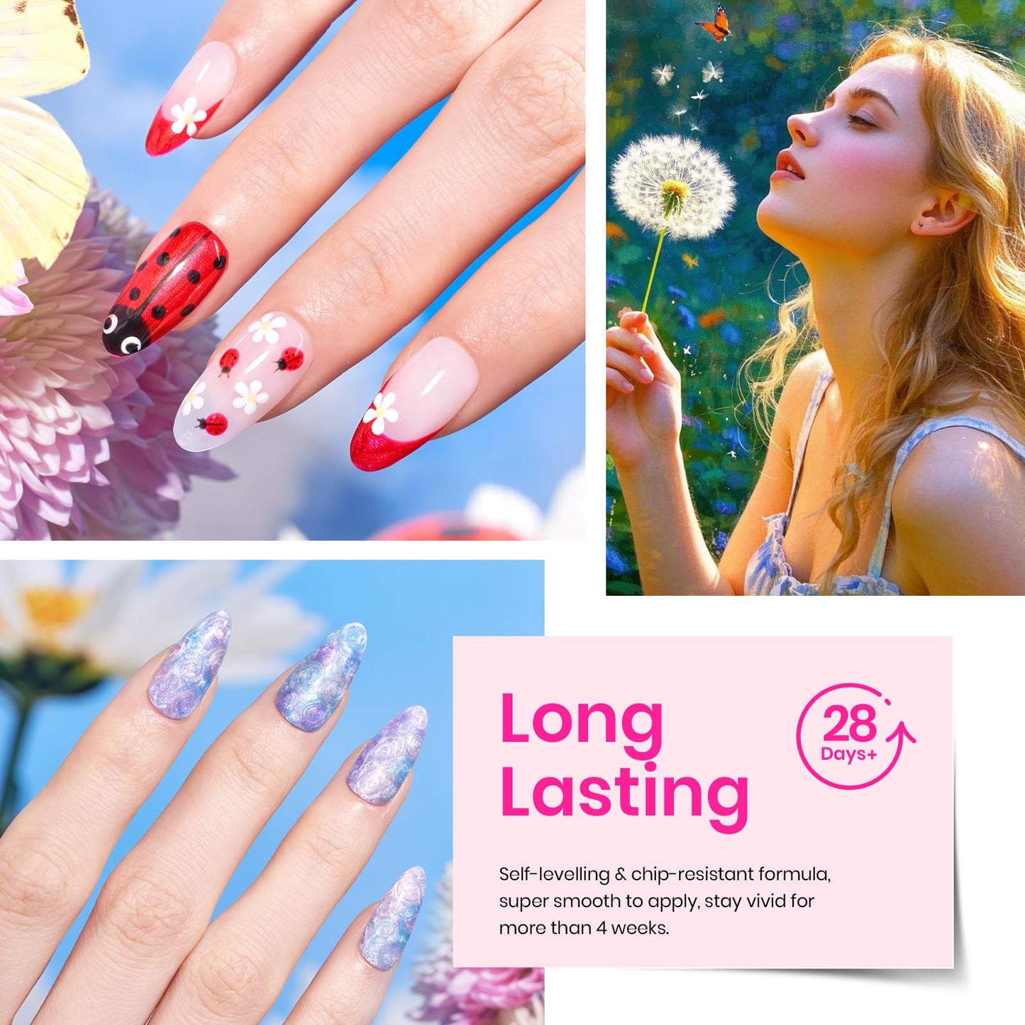 Beetles Fall Gel Nail Kit, Mystic Wonderland Gel Polish Set, 36 Colors Burgundy Brown Orange Red Polish Kit with Base Coat Glossy Matte & Glitter Top Coat Soak Off UV Led Nails Gifts for Women