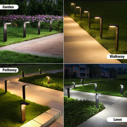 JOFIOS Solar Pathway Lights 6Pack with Warm White and Cool White Mode, Modern Solar Path Lights Outdoor Waterproof, Perfect Solar Lights for Backyard, Lawn, Driveway, Walkway, Garden Decorative.