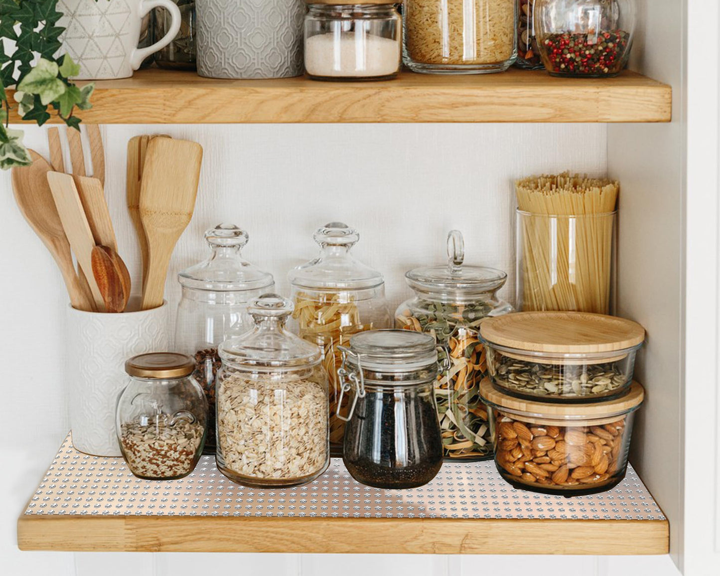 Shelf Drawer Liners for Kitchen Cabinets Non Adhesive 14 Inch Wide X 20 Ft Non Slip Waterproof Pantry Shelf Liner Cupboard Fridge Liners Mat Bathroom Drawer Protector Liner