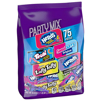 SweeTARTS Variety Party Mix, Individually Wrapped Assorted Candy, 28.6 Ounce (75 Count)