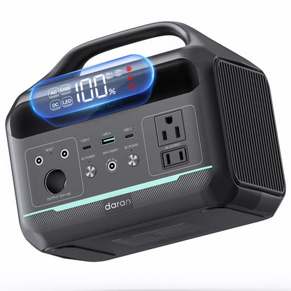 Portable Power Station 300W, 192Wh Large Power Bank with 110V AC Outlet, LiFePO4 Battery Backup,8-Ports Solar Generator Fast Charging for Camping, Hurricane Emergency, Outdoor,Home(Solar Optional)