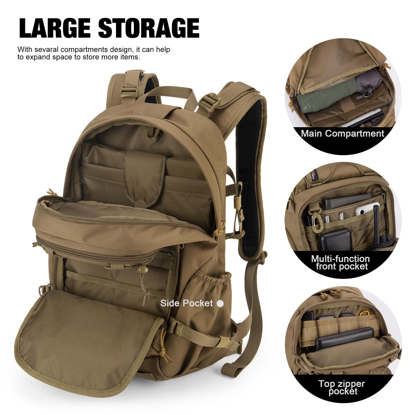 Mardingtop 60L Internal Frame Backpack + 25L Cordura Hiking Backpack