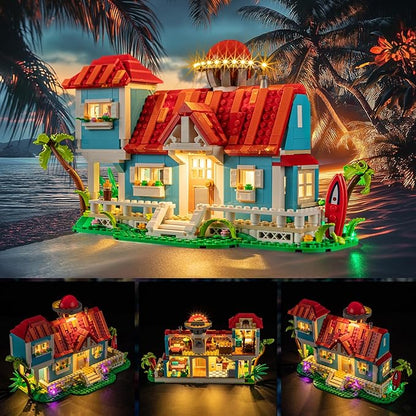 YEABRICKS LED Light for 43268 Disney Lilo and Stitch Beach House Building Blocks Model (Building Set NOT Included)