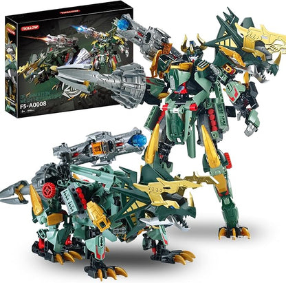 2 in 1 Triceratops Mech Building Blocks SetsDinosaurs Transform Robot Building ToysDinosaurs Mecha Building Kits Robotics Model for Boys Adult Age 8-14 (Triceratops)