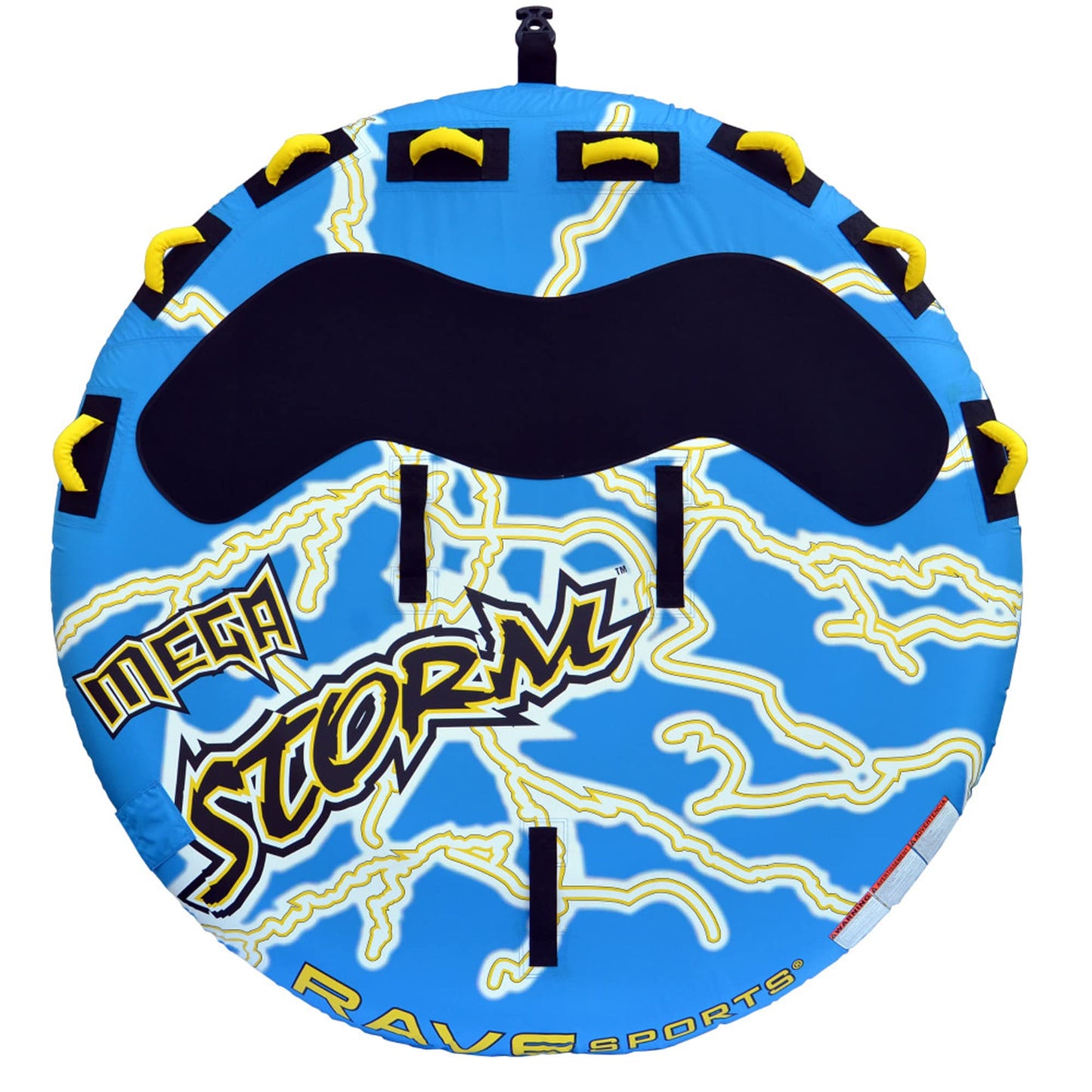 Rave Sports Mega Storm Boat Towable Tube - Inflatable Boating Tube for 1-4 Riders - Heavy-Duty Inflatable Tube for Boats to Pull - Water Sports Towable with Quick Connector Tow Point