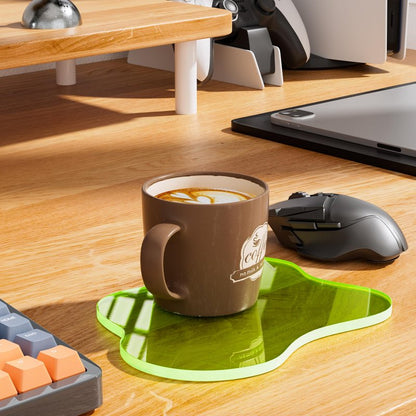 Leadiy Acrylic Coaster for Desk, Clear Bar Drink Coaster, Clear Cloud Shape Coffee Cup Coaster, Perfect for Tabletop Protection and Accessories Display.