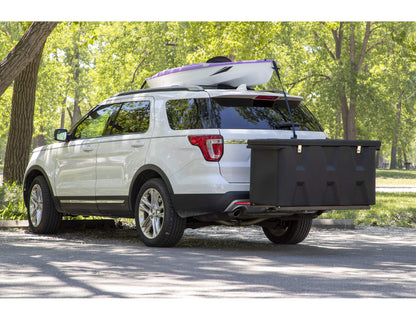 Buyers Products 1707020 Poly Hitch Mounted Cargo Carrier, 23x51x26, Includes Polyethylene Chest, Steel Frame, 5/8in. Hitch Pin, Waterproof Truck Bed Storage & Tool Box, Fits 2 in Receiver, Made in USA