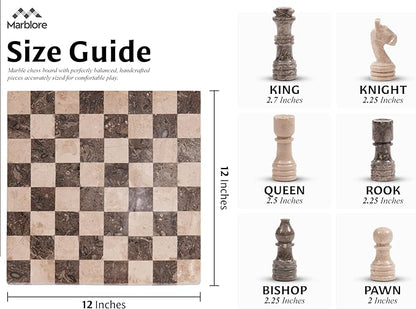 Marble Chess Set 12 Oceanic &amp Verona Travel Chess Set Strategy Board Games with 32 Chess Pieces &amp 2 Extra Queens for Adults Family Games