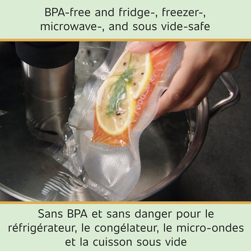 FoodSaver Vacuum Sealer Bags - Custom Length Airtight Food Storage Rolls, 5 Count (2 Pack 8" & 3 Pack 11")