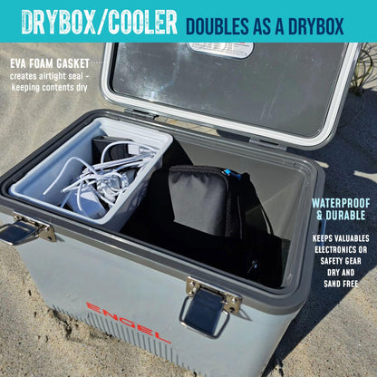 Engel UC19 19qt Leak-Proof, Air Tight, Drybox Cooler and 32°F Cooler Packs for Boating, Camping, Fishing, Hiking & Food Storage
