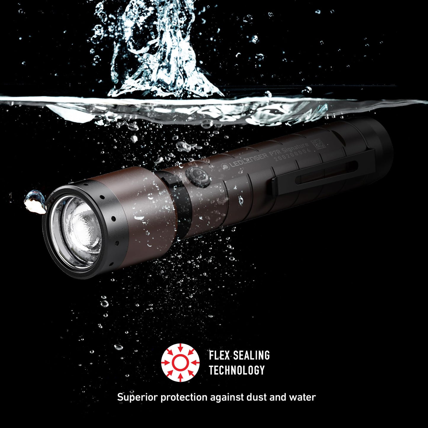 Ledlenser P7R Signature Flashlight - 2000 lm, Aluminum - High Lumens IP68 Waterproof - Adjustable Focus Torch Light - Outdoor Flashlights for Hiking, Camping & Security