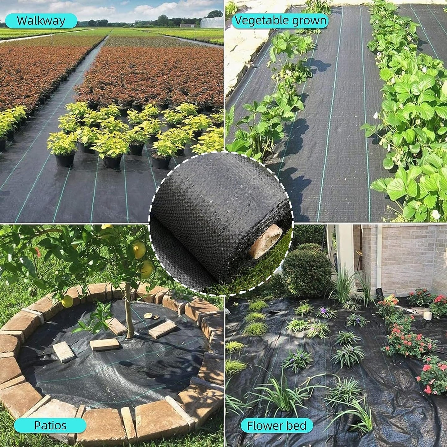 Premium Weed Barrier Landscape Fabric 6.5x330ft- Heavy Duty 3.2oz - Weed Control Fabric with High Permeability - Ideal for Flower Beds and Driveways - Ground Cover
